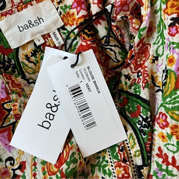 Ba&sh Bianca Blouse In Vert Small NEW - Picture 11 of 13